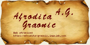 Afrodita Graonić vizit kartica